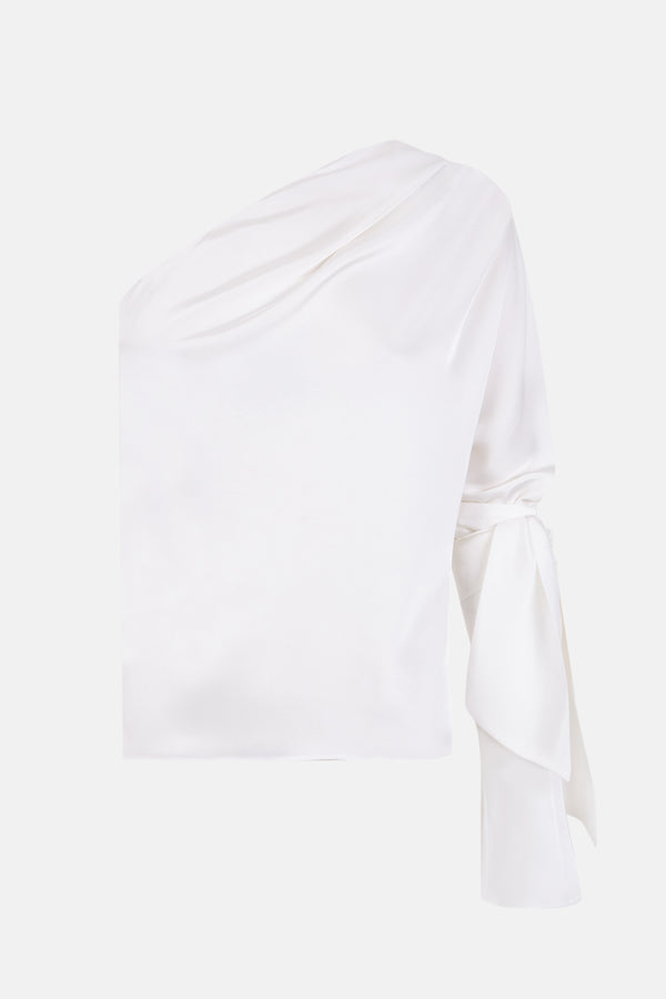Asymmetrical pleated blouse 