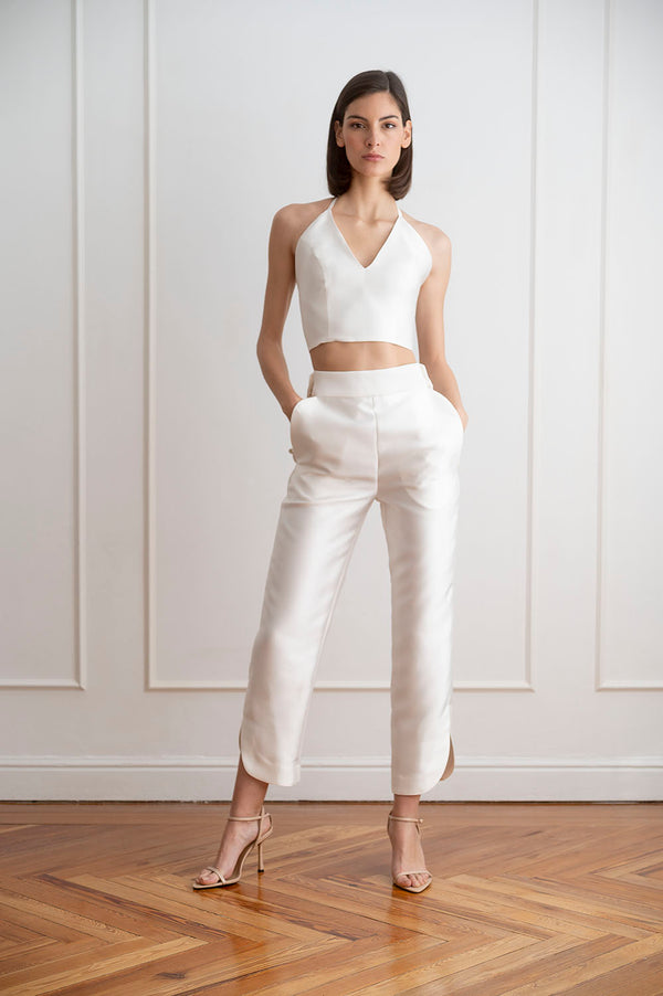 High-rise cropped pants