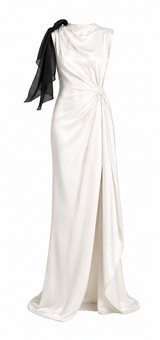 Ivory long satin dress