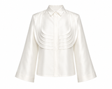 Camisa blanca frontal a capas