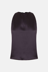 Blusa en satén negro silueta 