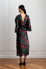 Caftan midi estampado con bolsillos