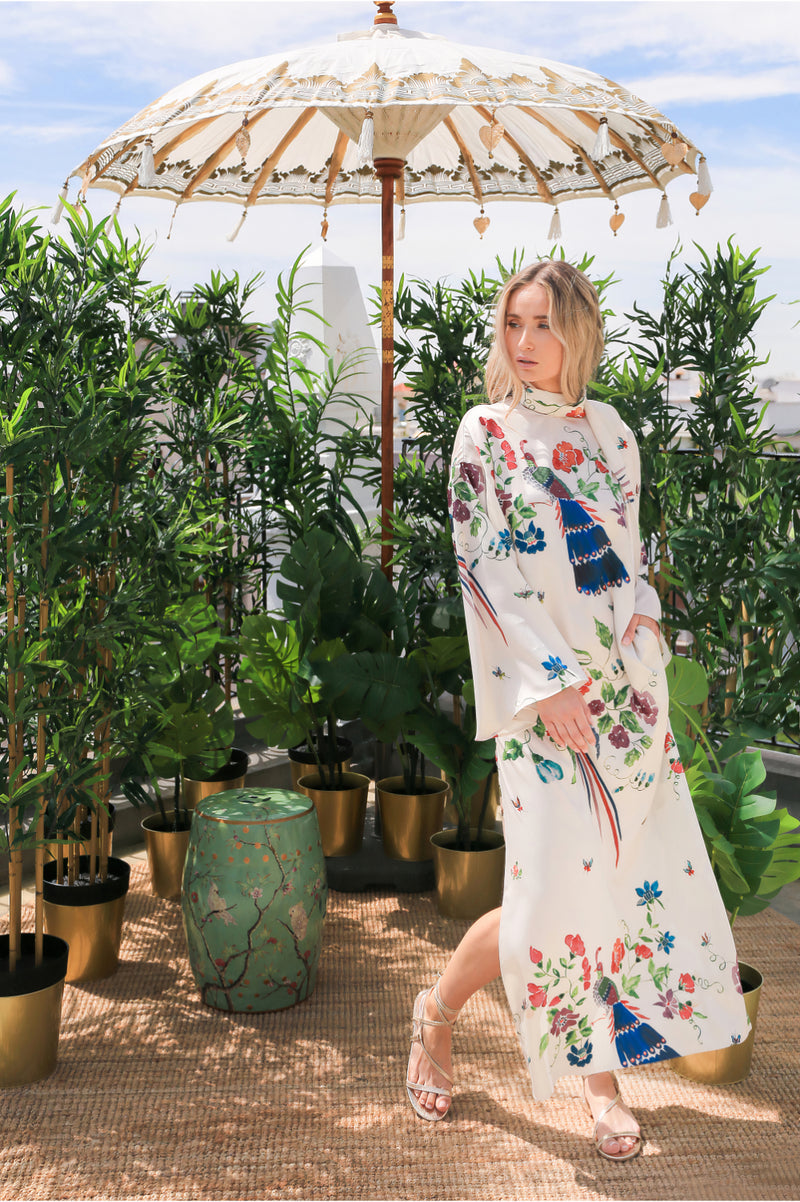 Caftán midi estampado look