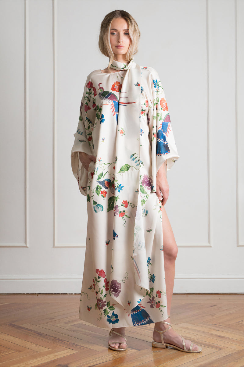 Caftán midi estampado