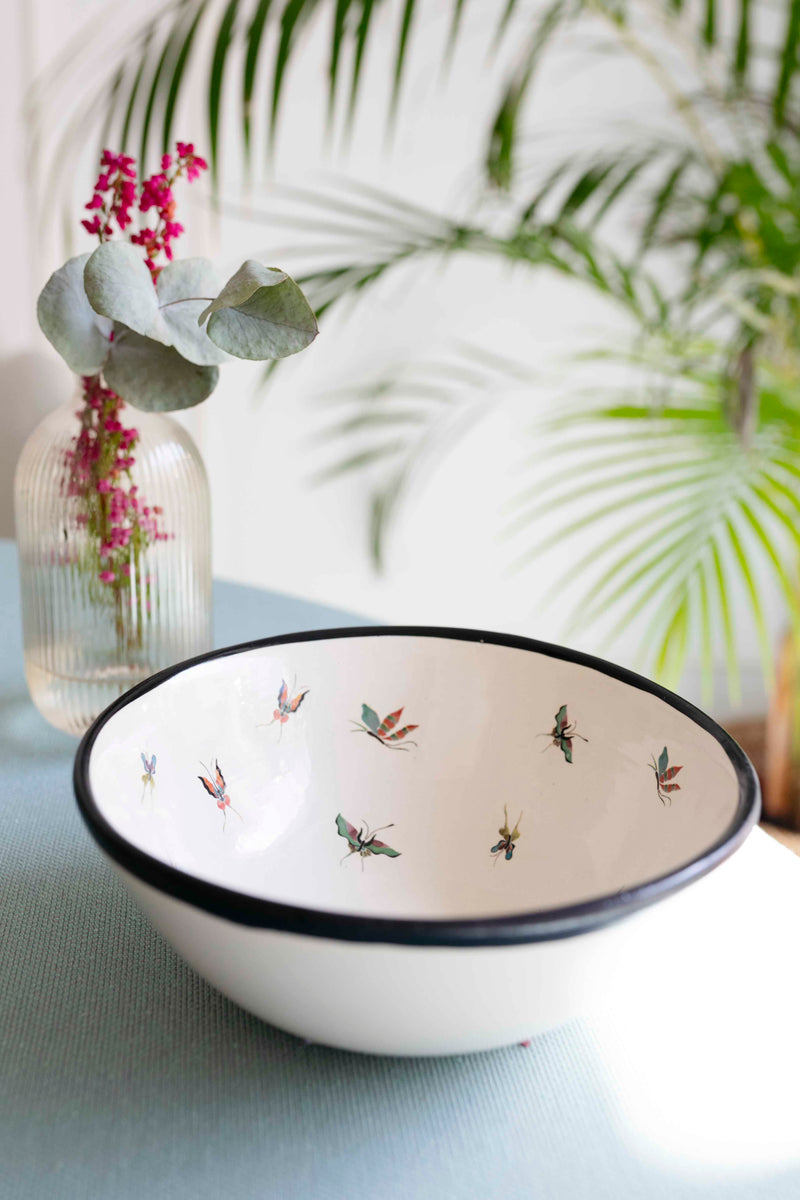 Cuenco porcelana con estampado de mariposas foto