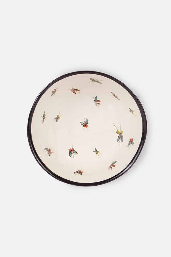 Cuenco porcelana con estampado de mariposas silueta