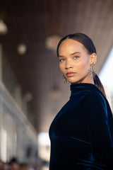 Vestido azul de terciopelo