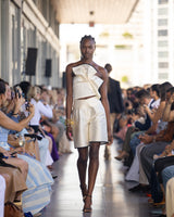 Off-white bermuda shorts