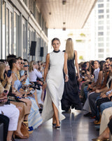 Vestido blanco con detalles negros