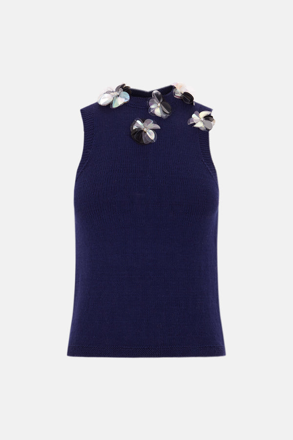 Jersey de punto azul