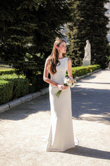 Vestido de novia de espalda abierta