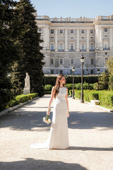 Vestido de novia de espalda abierta