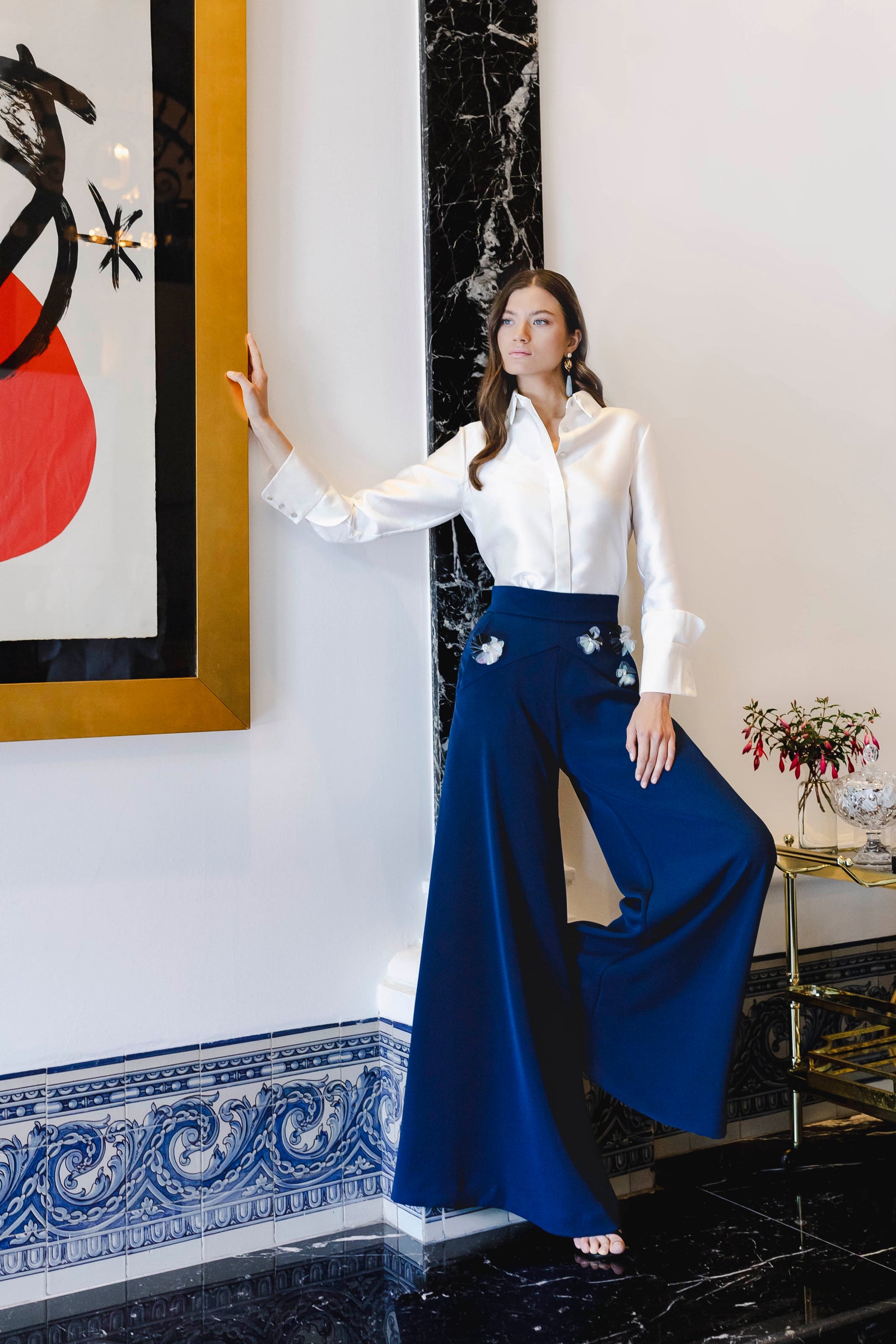 Pants Pantalon Azul Palazzo Blue Palazzo Trousers – Beatriz De La