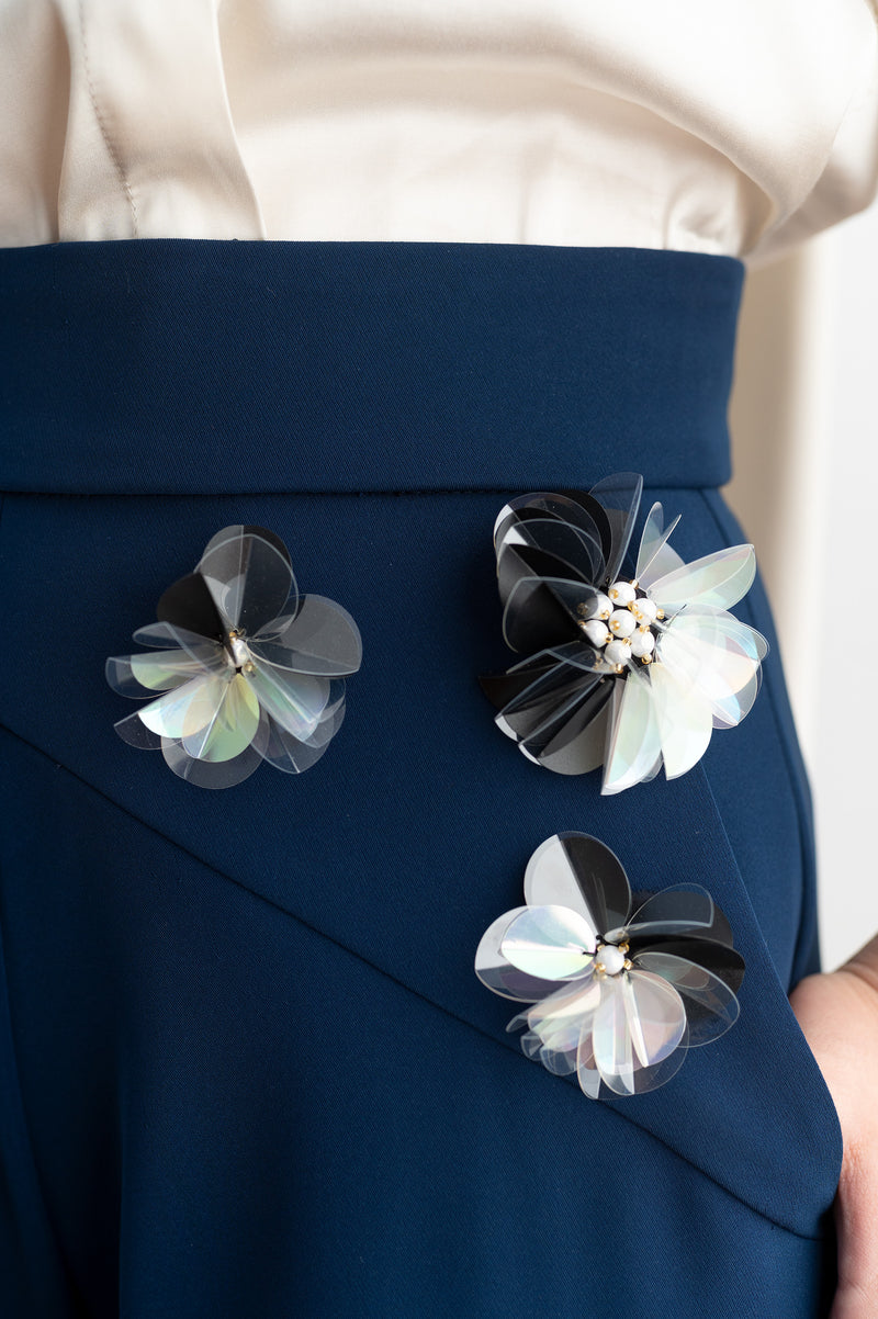 Pantalón azul palazzo