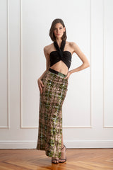 Top cuello halter con tiras