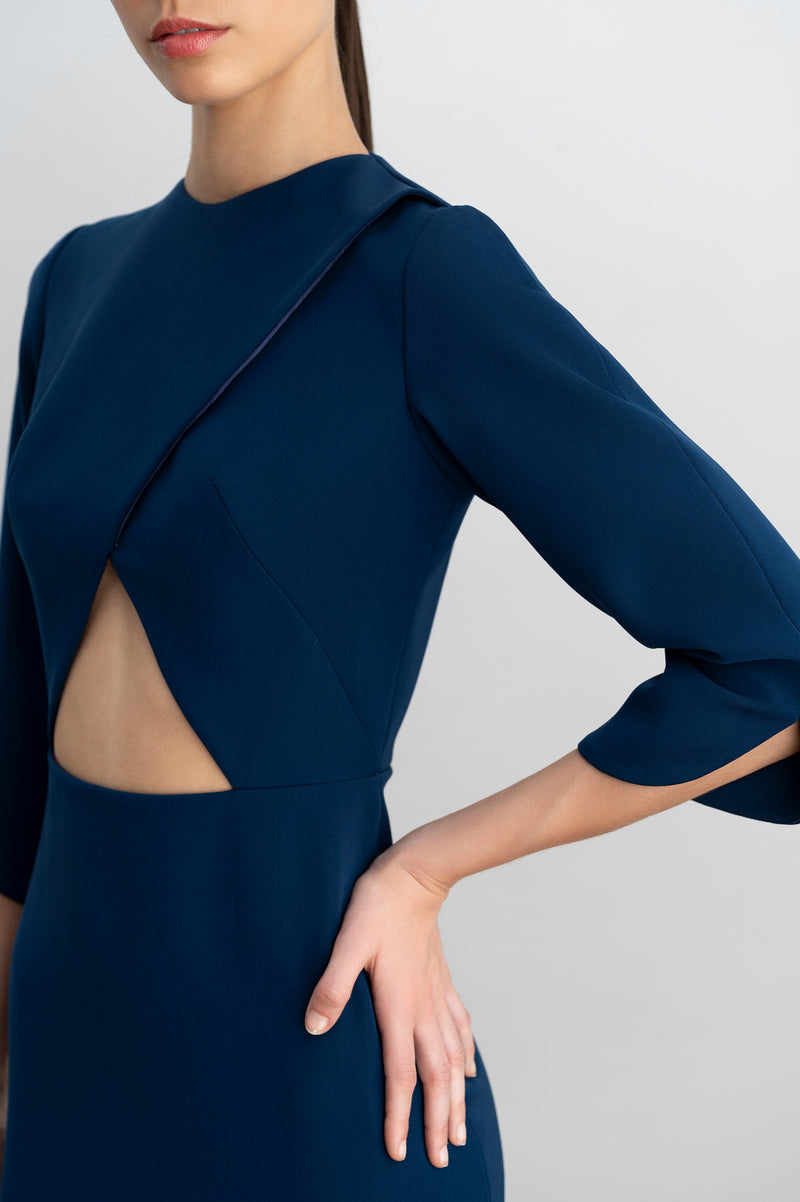 Vestido azul marino cut out