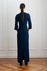 Vestido azul marino cut out