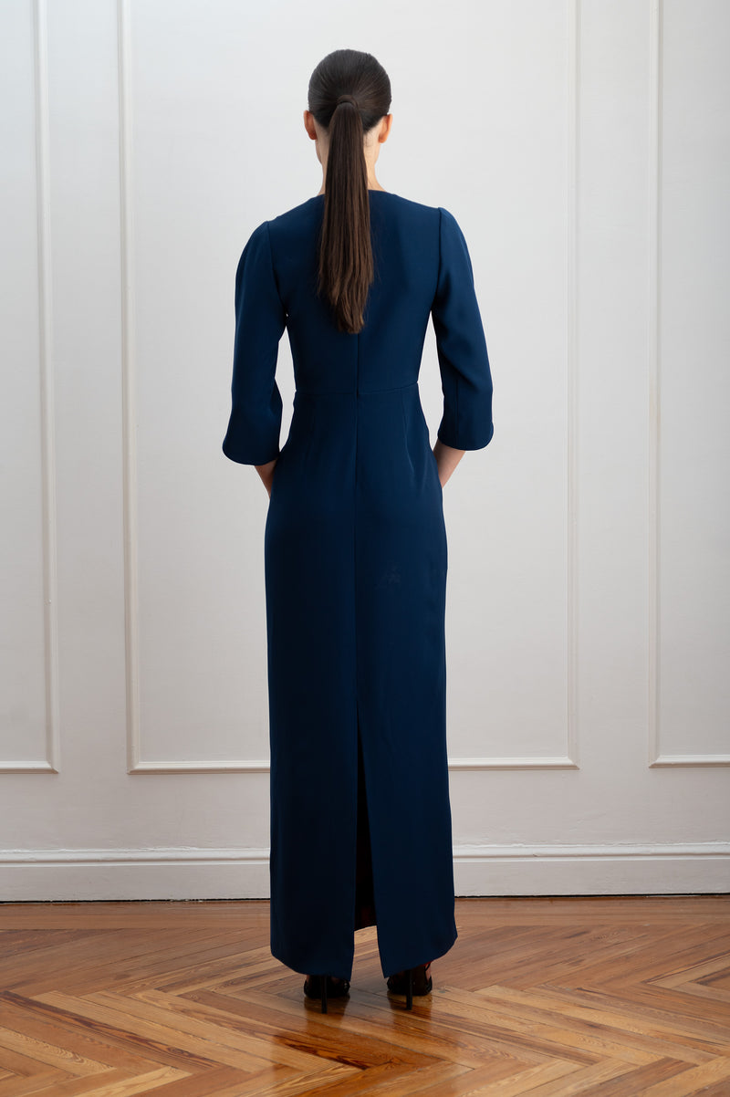 Vestido azul marino cut out