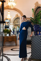 Vestido azul marino cut out