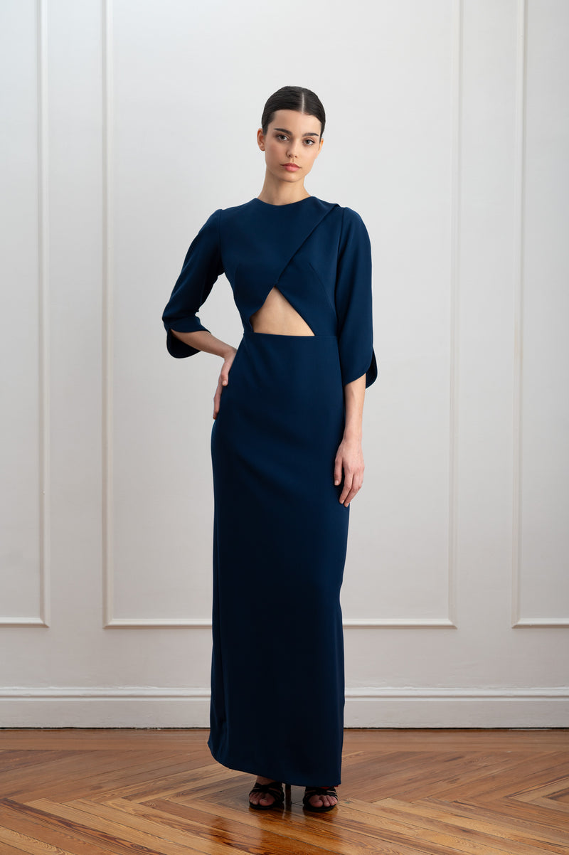 Vestido azul marino cut out