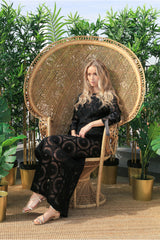Vestido largo de crochet negro look 2