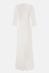 Vestido novia drapeado silueta espalda
