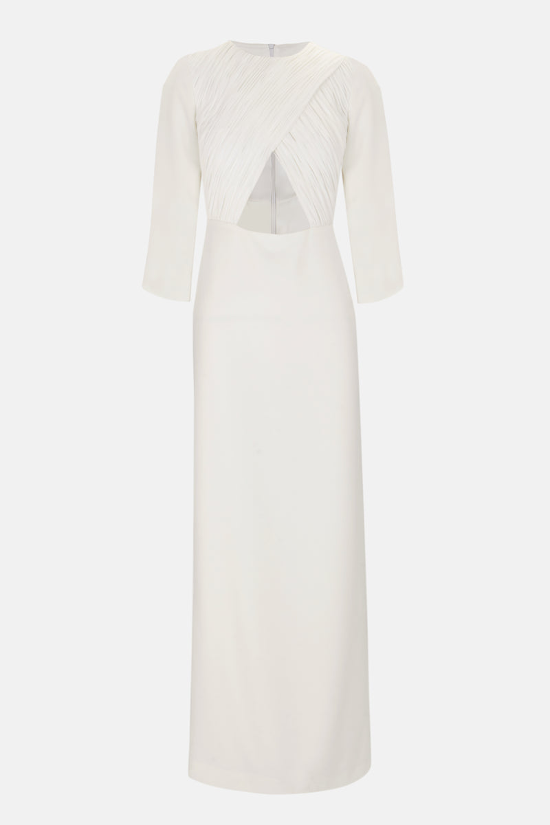 Vestido novia drapeado silueta