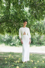 Vestido novia drapeado
