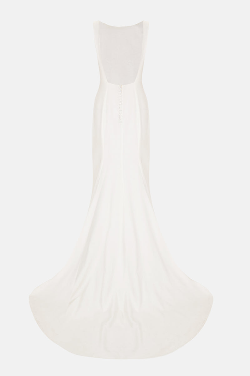 Vestido largo con cuerpo desmontable silueta espalda