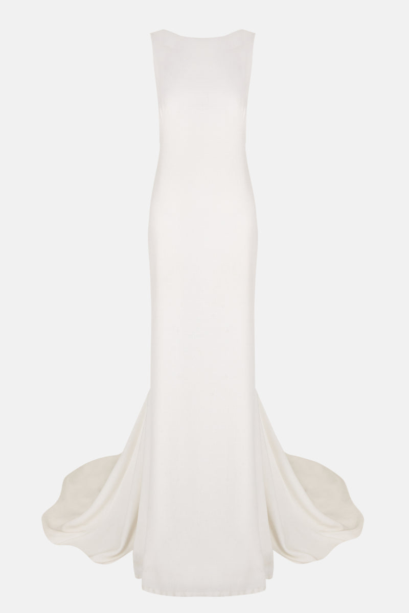 Vestido largo con cuerpo desmontable silueta sin cuerpo