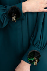 Vestido verde con pañuelo