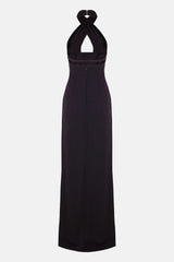 Vestido negro noche silueta espalda