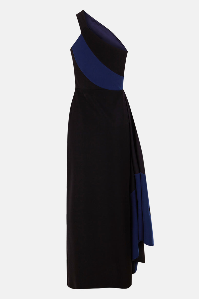Vestido azul y negro