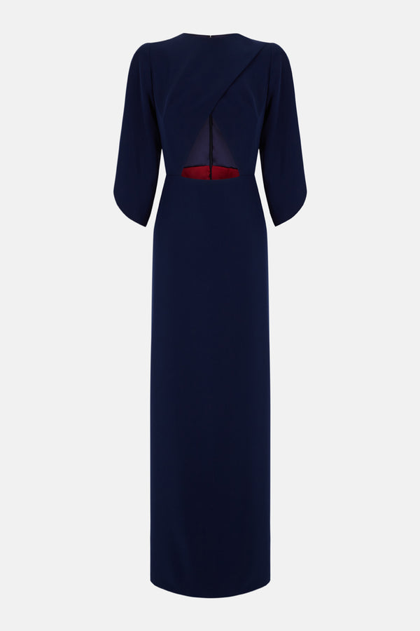 Vestido azul marino cut out