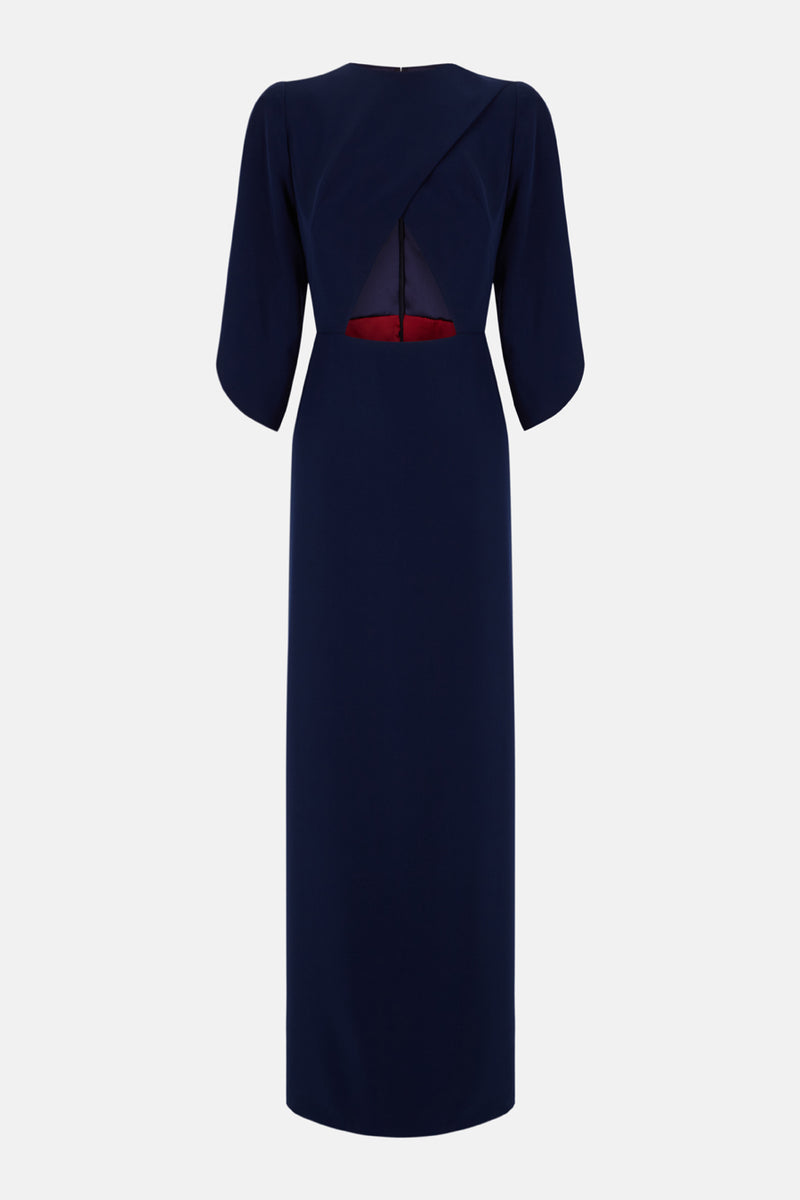 Vestido azul marino cut out