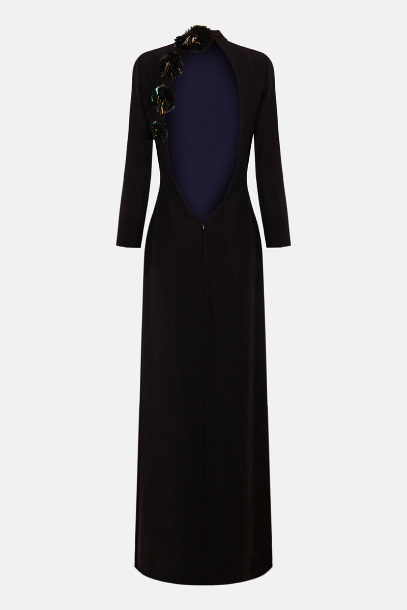 Vestido negro manga larga