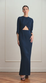 Vestido azul marino cut out