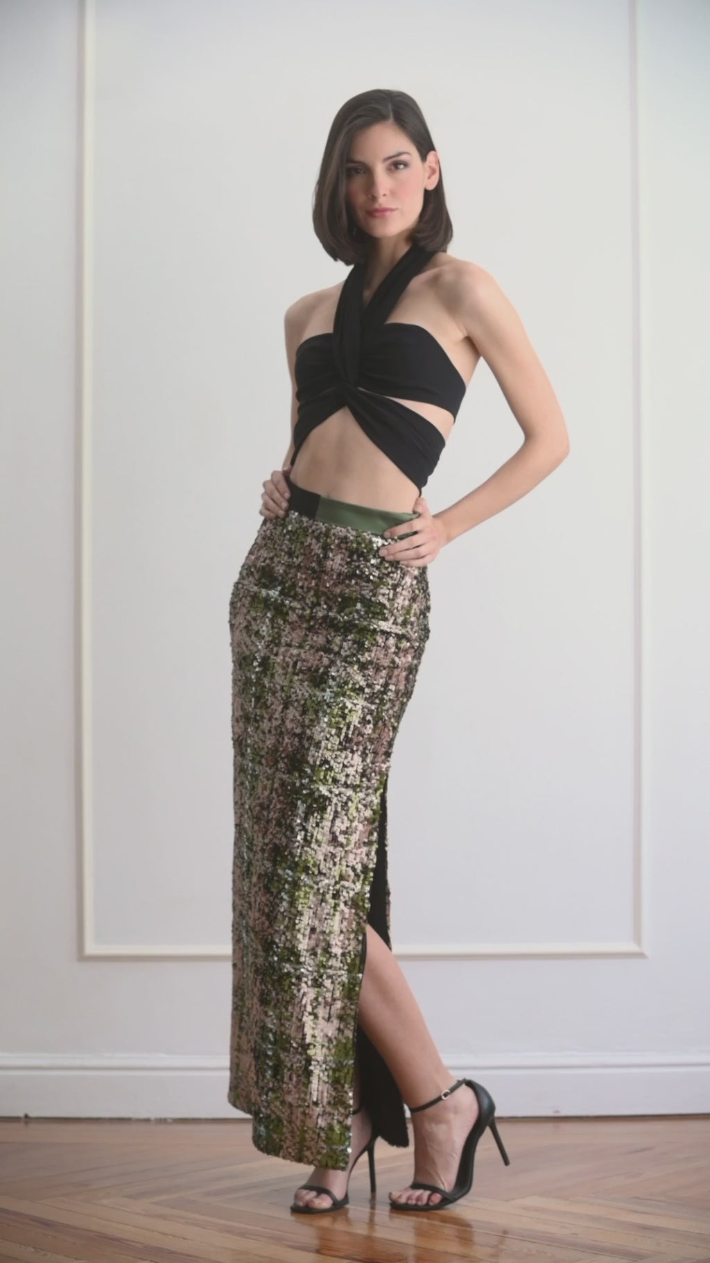 Top cuello halter con tiras video