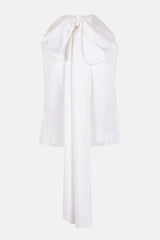 Blusa de cuello halter con lazo en espalda silueta espalda