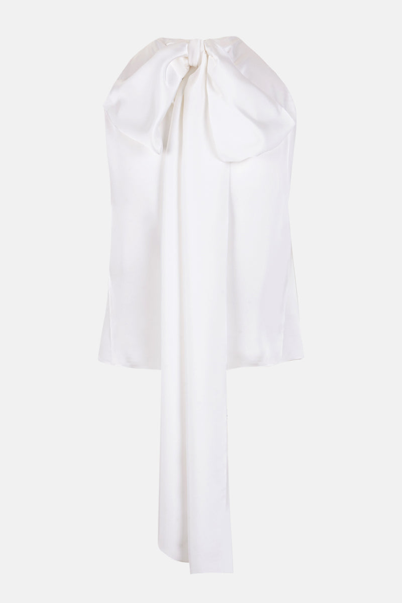 Blusa de cuello halter con lazo en espalda silueta espalda