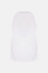 Blusa de cuello halter con lazo en espalda silueta