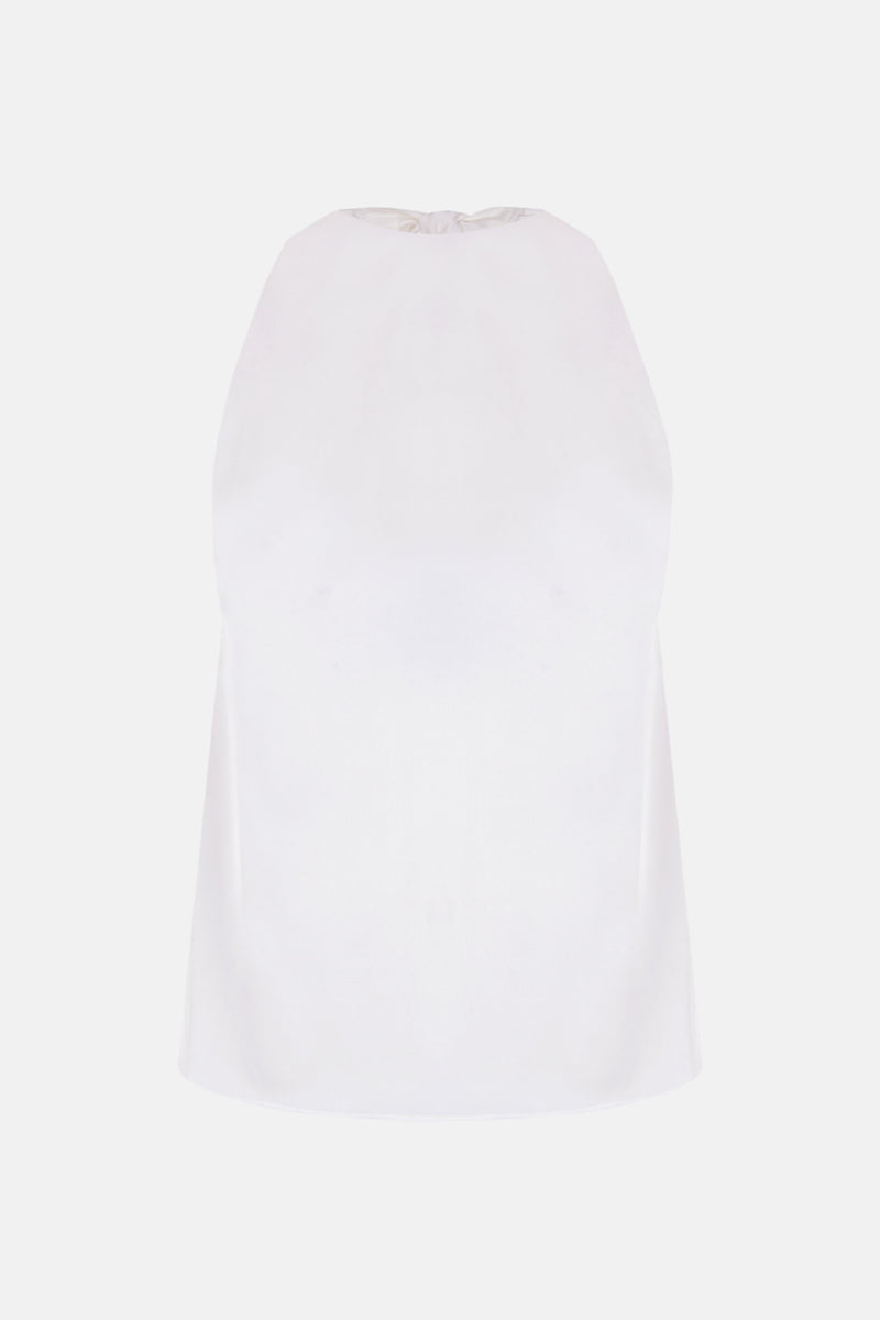 Blusa de cuello halter con lazo en espalda silueta