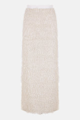 Falda recta de flecos de novia silueta