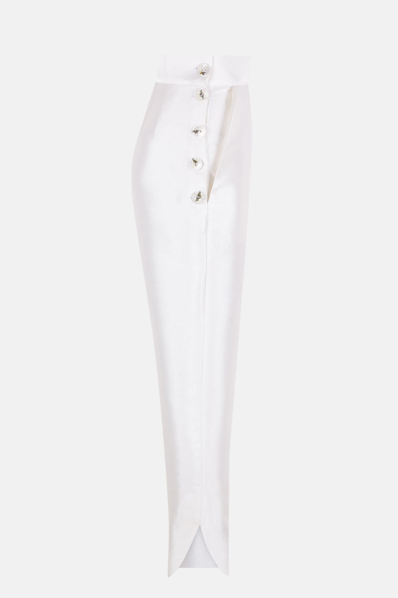 Pantalón de talle alto novia silueta detalle