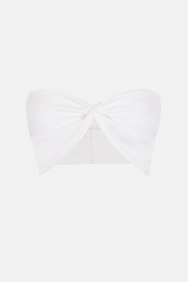 Silueta del top drapeado blanco roto