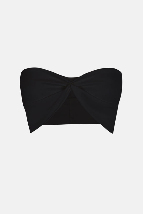 Silueta del top drapeado negro