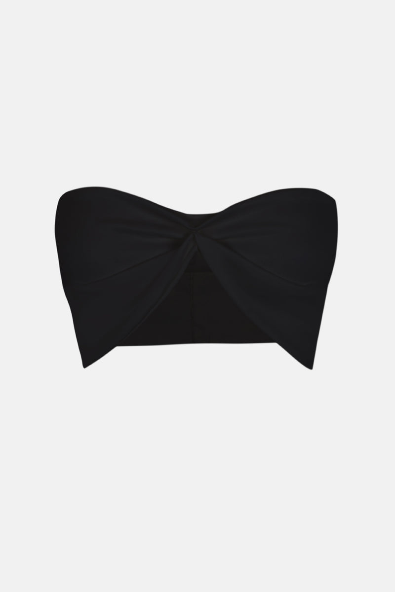 Silueta del top drapeado negro