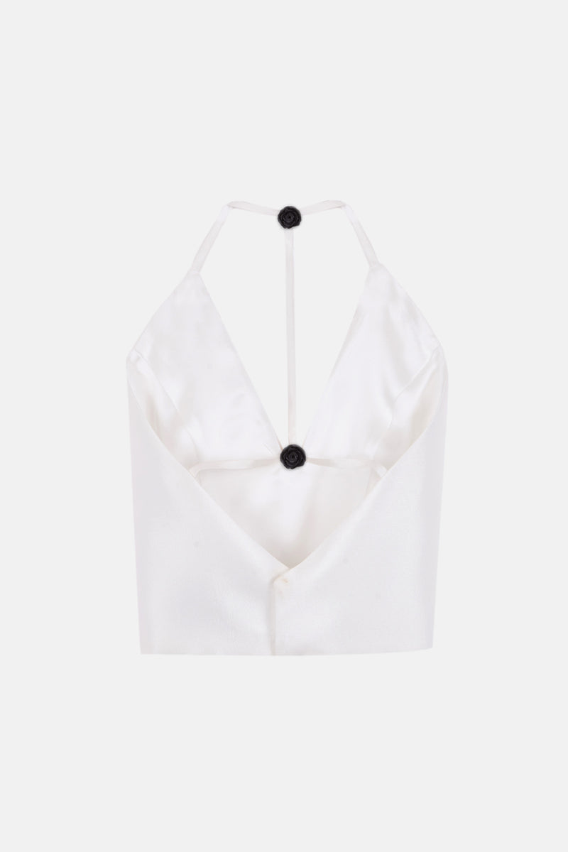Top escote pico novia espalda