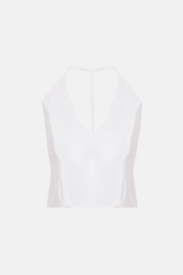 Top escote pico novia silueta