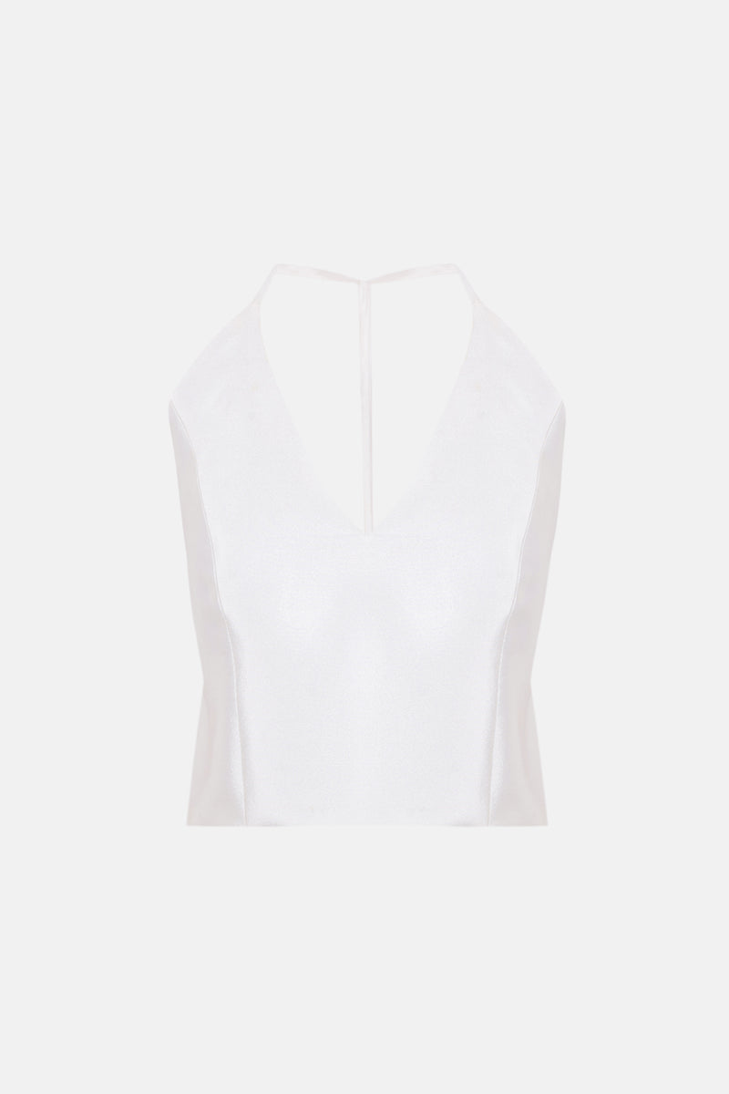 Top escote pico novia silueta